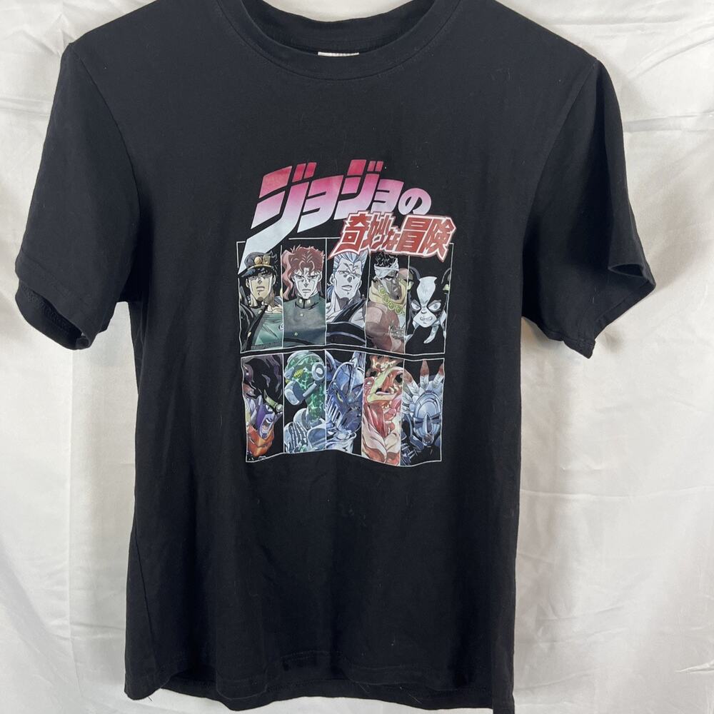 Jojo's Bizarre Adventure Anime Black Graphic Shirt Size Small Unisex